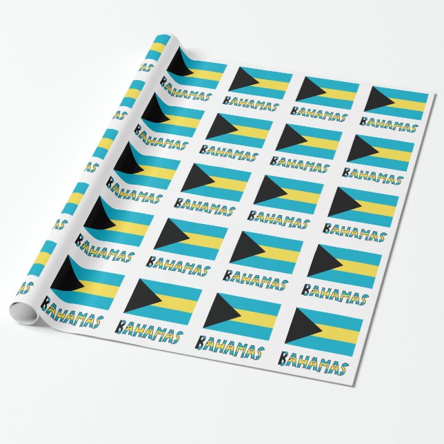 Papier Cadeau Drapeau bahaméen et Bahamas Toutes les occasions C (Déroulé)