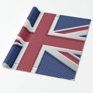 Papier Cadeau Drapeau britannique Union Jack Revêtu de métal b