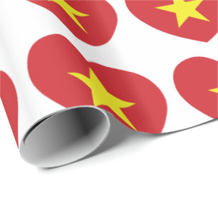 Papier Cadeau Drapeau cardiaque du Vietnam