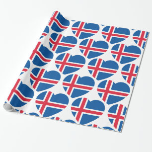 Papier Cadeau Drapeau cardiaque islandais