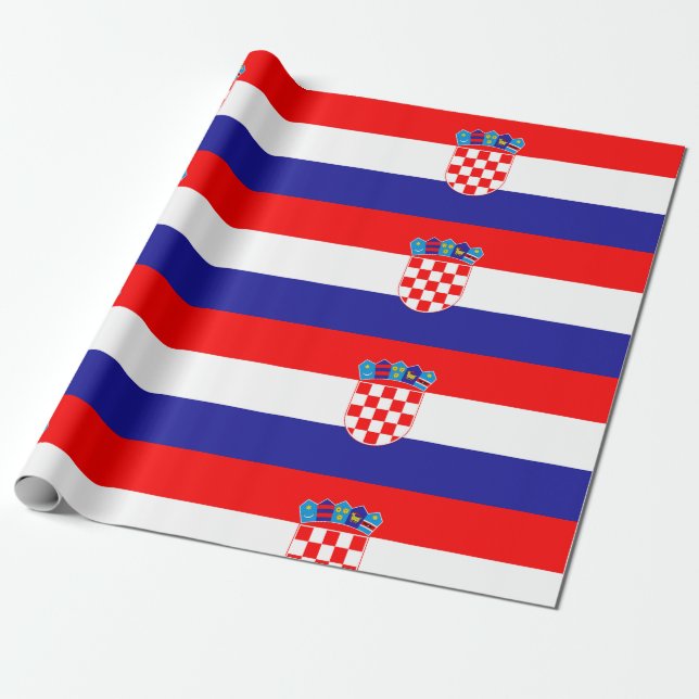 Papier Cadeau Drapeau Croatie (Déroulé)