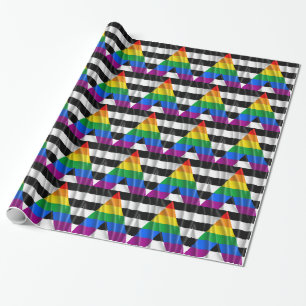Papier Cadeau Drapeau d'allié·e straight aux contours ondulés -.