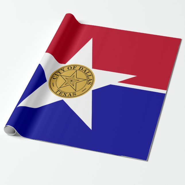 Papier Cadeau Drapeau de Dallas (Texas) (Déroulé)
