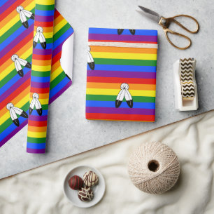Papier Cadeau Drapeau de fierté bispirituel de SlipperyJoe's sym