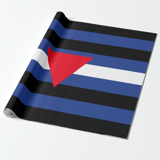 Papier Cadeau Drapeau de fierté cuir queer (Déroulé)