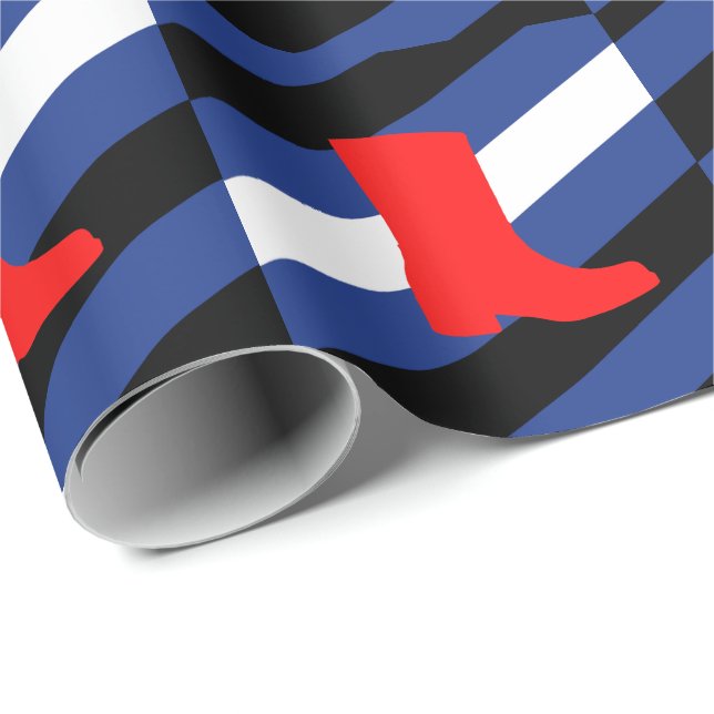 Papier Cadeau Drapeau de fierté de bottes (Coin rond)
