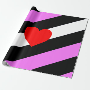 Papier Cadeau Drapeau de fierté de fille de cuir