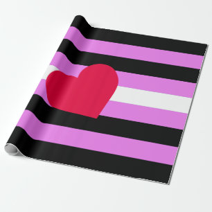Papier Cadeau Drapeau de fierté de fille de cuir