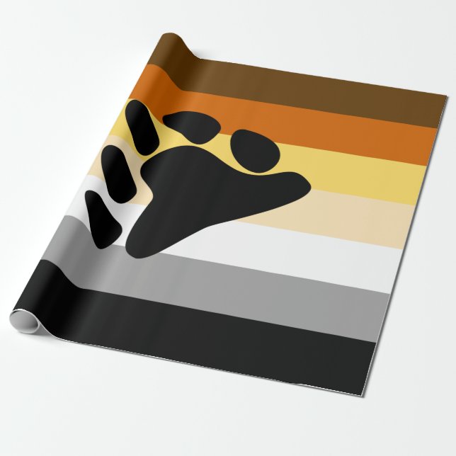 Papier Cadeau Drapeau de fierté de l'ours avec patte (Déroulé)