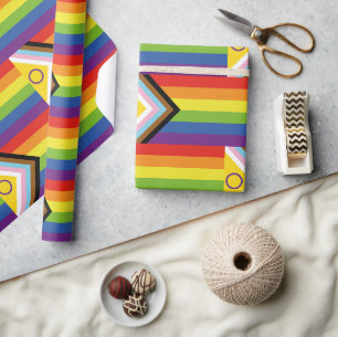 Papier Cadeau Drapeau de fierté intersexe de SlipperyJoe's fond
