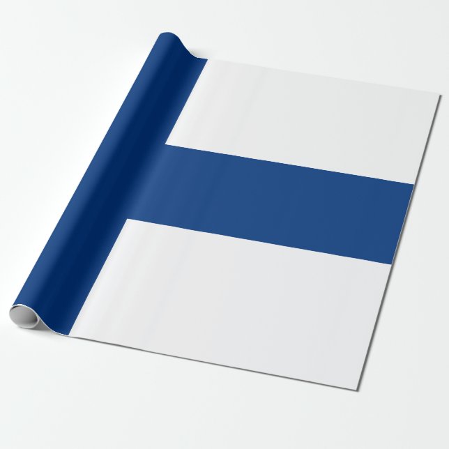 Papier Cadeau Drapeau de la Croix Bleue de Finlande (Déroulé)