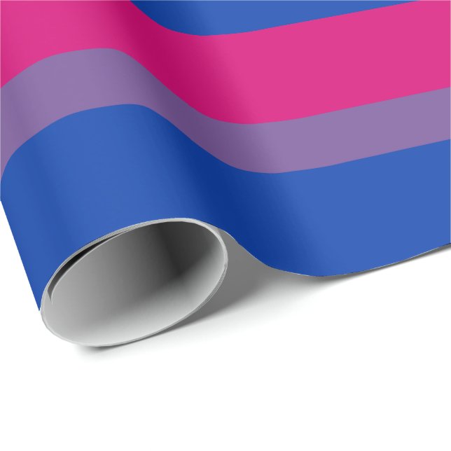 Papier Cadeau Drapeau de la fierté bisexuelle (Coin rond)