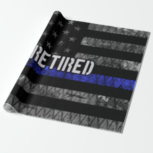 Papier Cadeau Drapeau de la police retraitée en détresse
