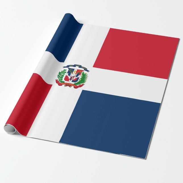 Papier Cadeau Drapeau de la République dominicaine (Déroulé)