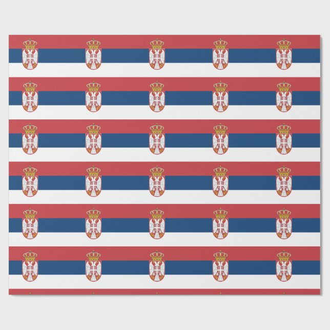 Papier Cadeau Drapeau de la Serbie Enveloppement papier (Plat)