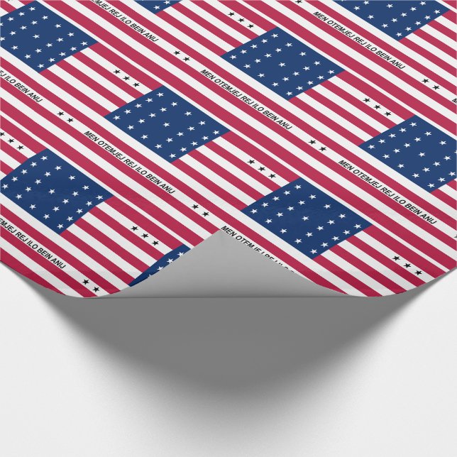 Papier Cadeau Drapeau de l'atoll de Bikini Patriotique (Coin)