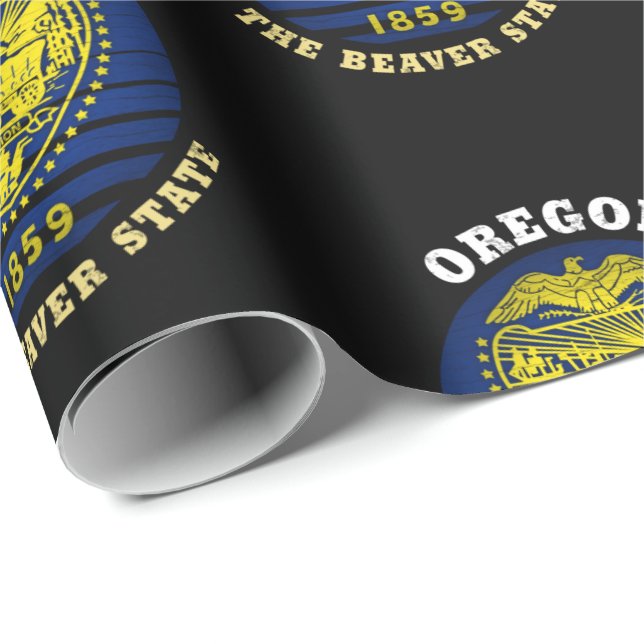 Papier Cadeau Drapeau de l'État de la Beaverton de l'Oregon (Coin rond)