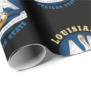 Papier Cadeau Drapeau de l'État de la Louisiane PÉLICAN
