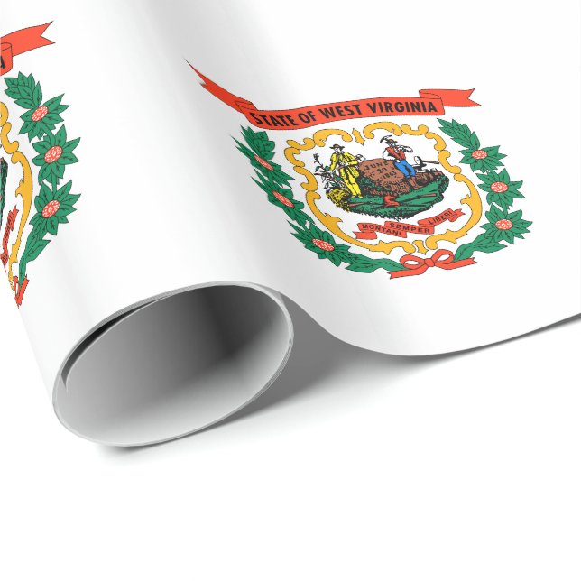 Papier Cadeau Drapeau de l'État de Virginie occidentale (Coin rond)