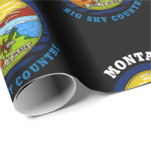 Papier Cadeau Drapeau de l'État du BIG SKY MONTANA