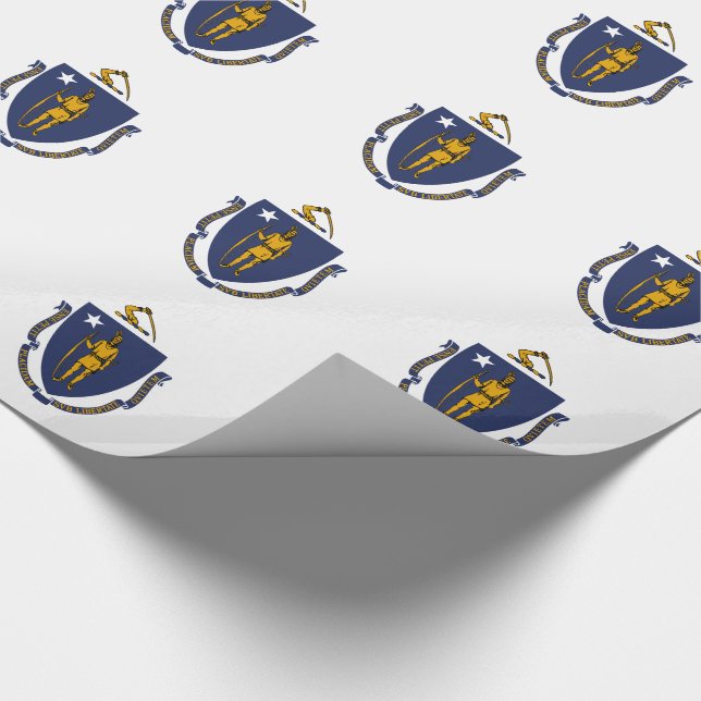 Papier Cadeau Drapeau de l'État du Massachusetts (Coin)
