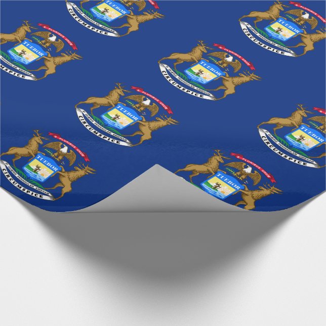 Papier Cadeau Drapeau de l'État du Michigan (Coin)
