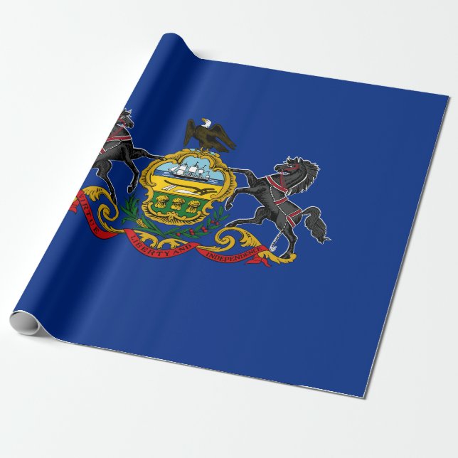 Papier Cadeau Drapeau de Pennsylvanie (Déroulé)