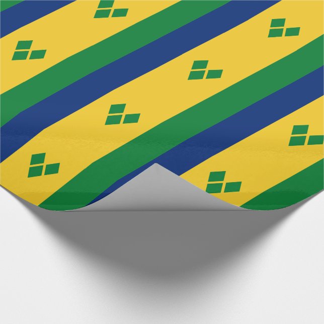 Papier Cadeau Drapeau de Saint-Vincent (Coin)