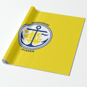 Papier Cadeau Drapeau de ville d'Anchorage (Alaska)
