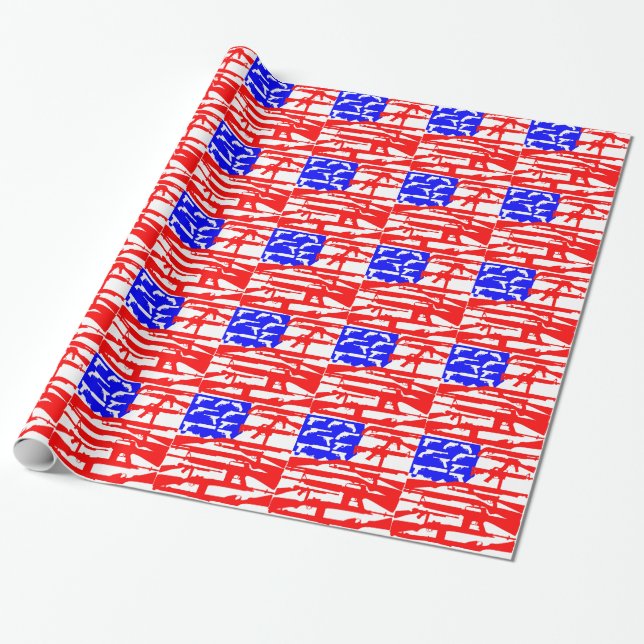 Papier Cadeau Drapeau Des Armes 2e Amendement (Déroulé)