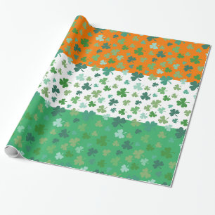Papier Cadeau Drapeau des Shamrocks irlandais muté