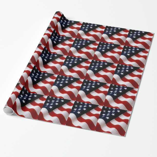 PAPIER CADEAU DRAPEAU DES USA (Déroulé)