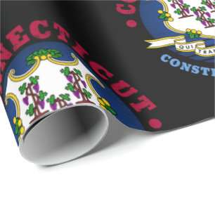 PAPIER CADEAU DRAPEAU D'ÉTAT CONSTITUTION CONNECTICUT