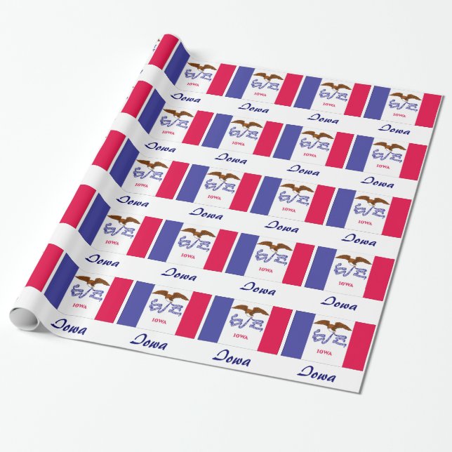 Papier Cadeau Drapeau d'état de l'Iowa (Déroulé)
