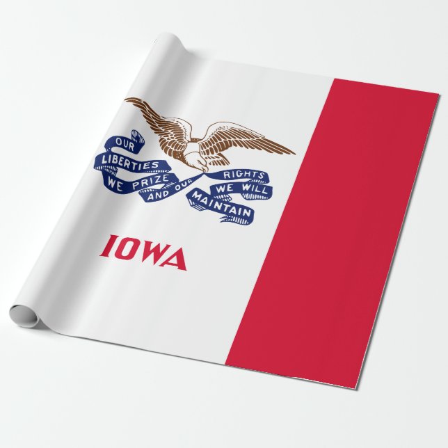Papier Cadeau Drapeau d'État de l'Iowa (Déroulé)