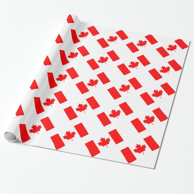 Papier Cadeau Drapeau du Canada (Déroulé)