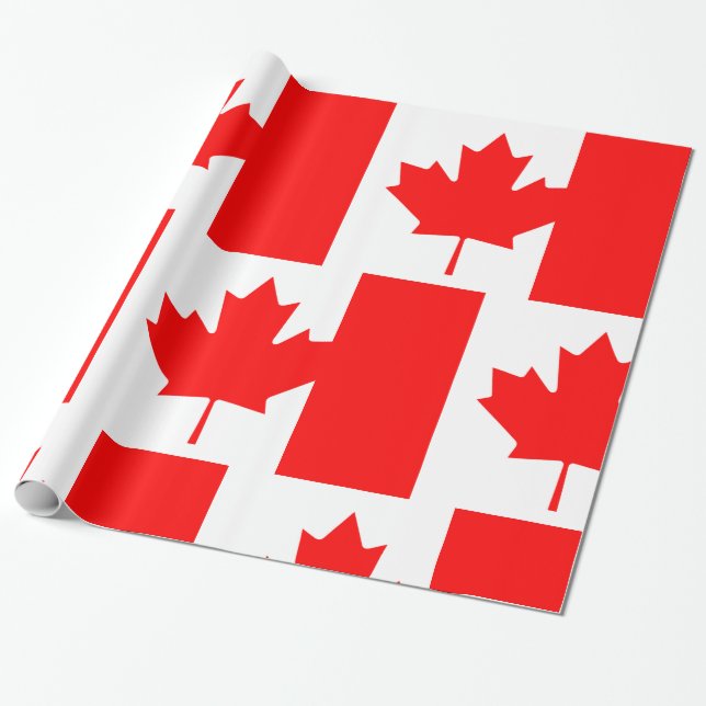 Papier Cadeau Drapeau du Canada (Déroulé)
