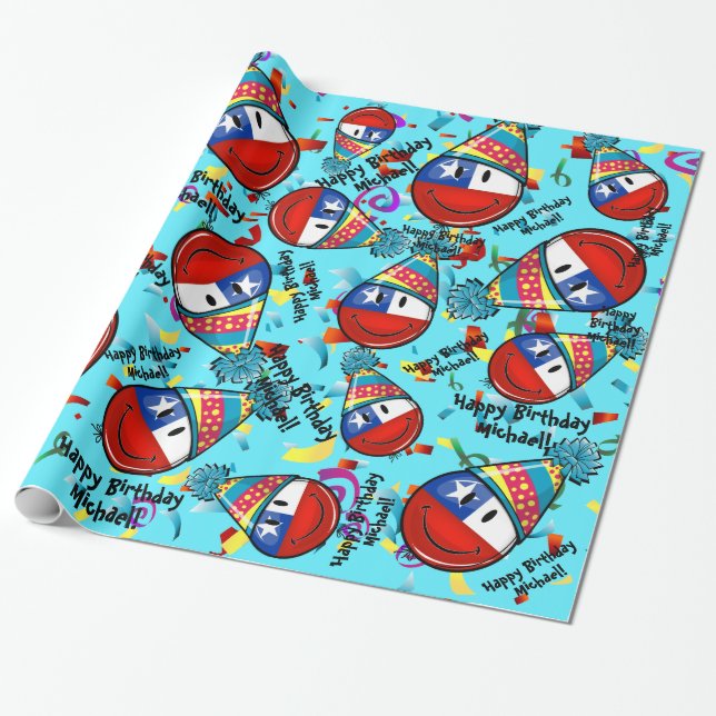 Papier Cadeau Drapeau du Chili dans un casquette | de partie (Déroulé)