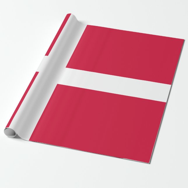 Papier Cadeau Drapeau du Danemark ou drap danois (Déroulé)