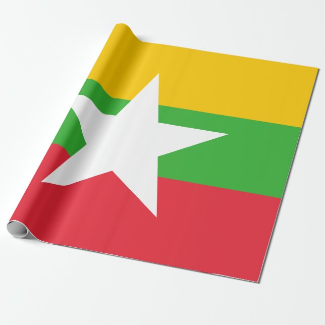 Papier Cadeau Drapeau du Myanmar (Birmanie) (Déroulé)