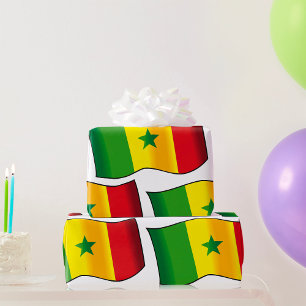 Papier Cadeau Drapeau du Sénégal Fierté sénégalaise Vert Jaune R