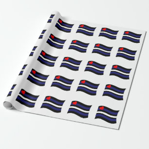 PAPIER CADEAU DRAPEAU EN CUIR QUI ONDE
