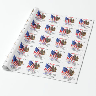 Papier Cadeau Drapeau et citation d'atout d'Eagle Donald J