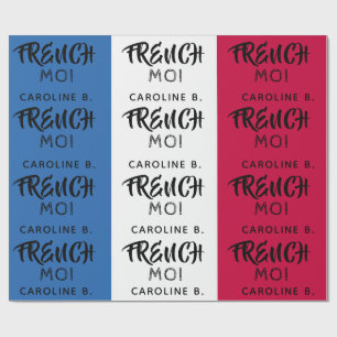 Papier Cadeau Drapeau France & Monogramme