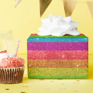 Papier Cadeau Drapeau gay pride Parties scintillant arc-en-ciel 