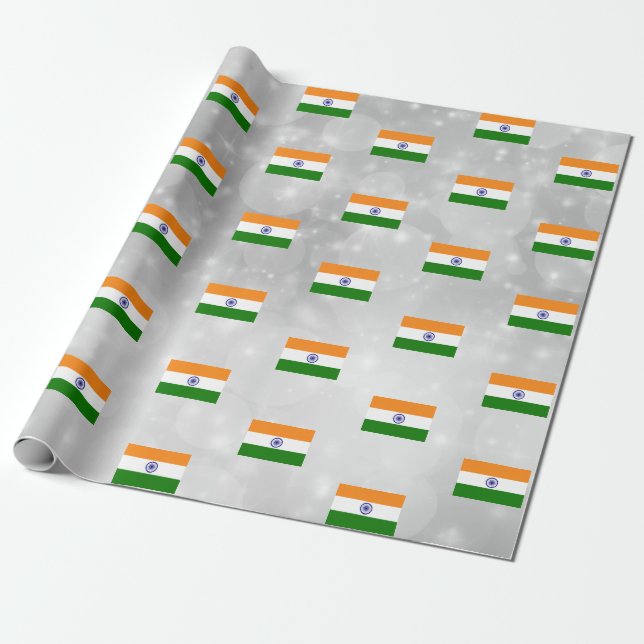 Papier Cadeau Drapeau indien (Déroulé)