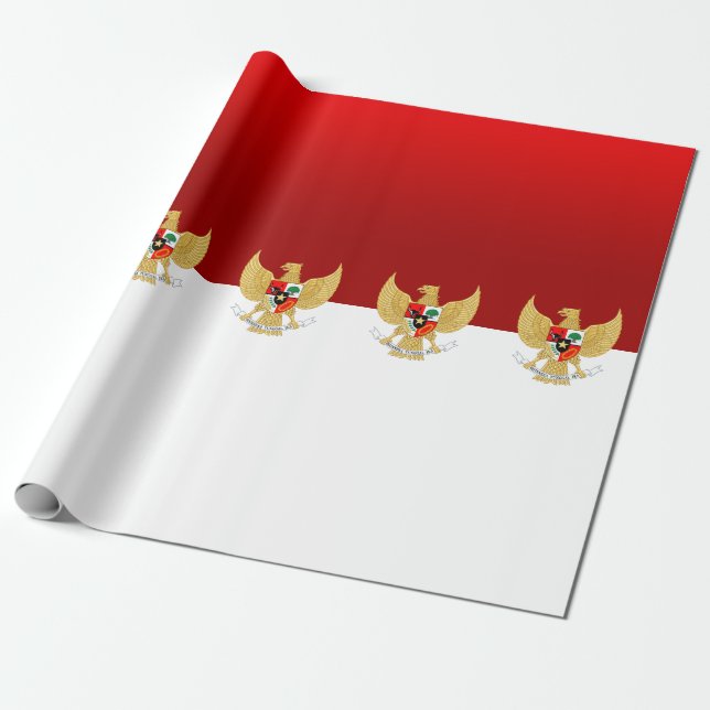 Papier Cadeau Drapeau indonésien papier d'emballage (Déroulé)