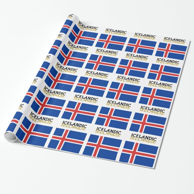 Papier Cadeau Drapeau islandais du cheval (Déroulé)
