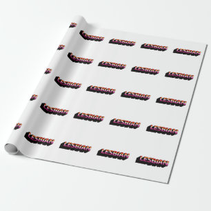 Papier Cadeau Drapeau lesbien 3D