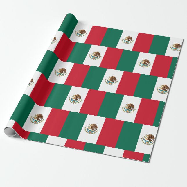 Papier Cadeau Drapeau mexicain - Drapeau du Mexique Papier d'env (Déroulé)